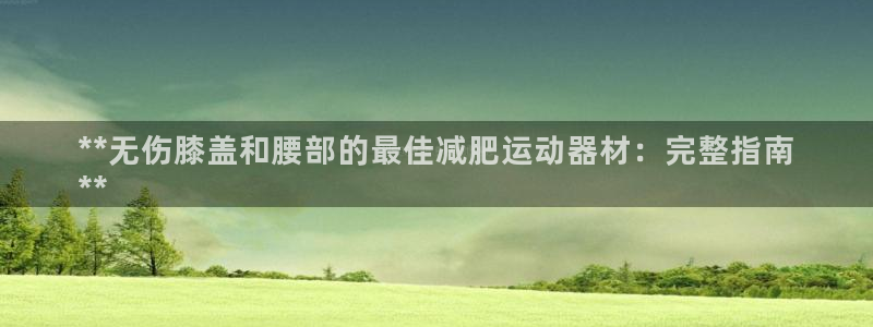 意昂3娱乐平台：**无伤膝盖和腰部的最佳减肥运动器材